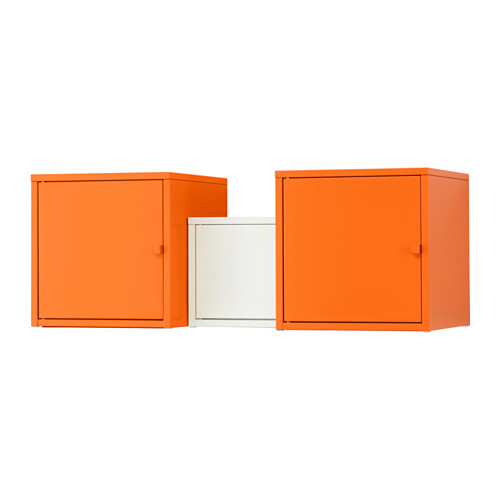 [오빠랑이케아가자] LIXHULT 수납콤비네이션, 오렌지, 화이트(100x35 cm)/791.615.99