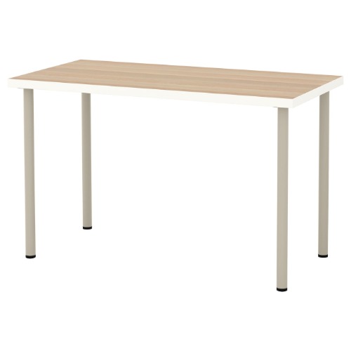 [오빠랑] 이케아 LINNMON / ADILS 테이블, 화이트 화이트스테인 참나무무늬, 베이지 120x60 792.141.64