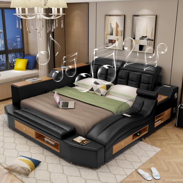 해외 무료배송 2020 새로운 현대 침실 가구 muebles 드 dormitorio 최고 품질의 가죽 침대 침실 세트 카마