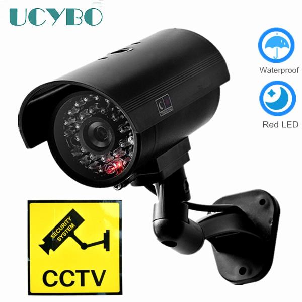 해외 무료배송가짜 더미 카메라 보안 CCTV 야외 방수 Emulational 미끼 IR LED 와이파이 플래시 레드 Led 더미 비디오 감시 카메라