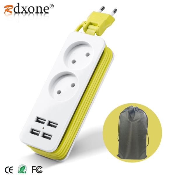 해외 무료배송 Rdxone EU 플러그 여행 전원 스트립 휴대용 확장 소켓 콘센트 4 USB 벽 충전기 스마트 데스크탑 소켓
