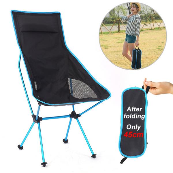 해외 무료배송휴대용 접이식 의자 야외 캠핑 의자 비치 낚시 Max150kg 등받이 접이식 피크닉 바베큐 접이식 갑판 의자 하이킹