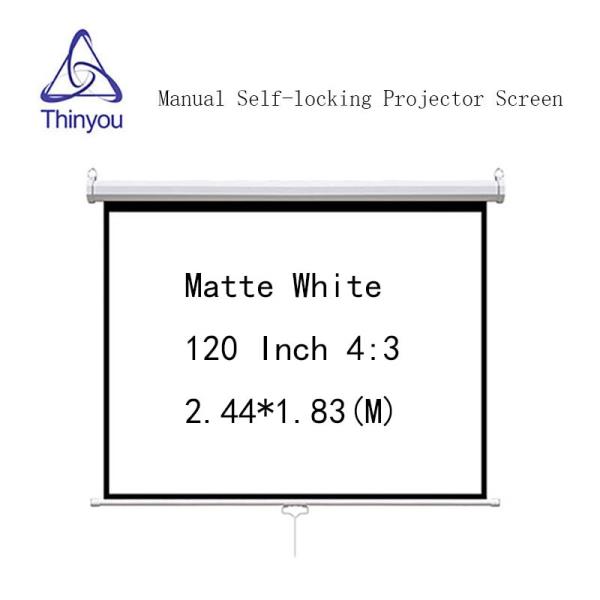 해외 무료배송 Thinyou 매트 120 인치 4:3 자기 잠금 프로젝터 스크린 수동 다운 전면 벽 마운트 LED LCD DLP 프로젝터