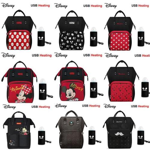 해외 무료배송 디즈니 미니 미키 기저귀 가방 유모차 가방에 대한 엄마 출산 가방에 대한 배낭 대용량 아기 기저귀 가방 주최자 새로운