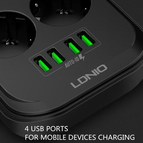 해외 무료배송 LDNIO EU 플러그 스마트 전기 소켓 확장 전원 스트립 3.4A 4 USB 충전기 어댑터 6 콘센트 서지 보호 스위치 홈