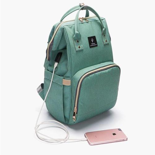 해외 무료배송 대용량 기저귀 가방 배낭 방수 출산 가방 아기 기저귀 가방 USB 인터페이스 유모차에 대 한 엄마 여행 가방