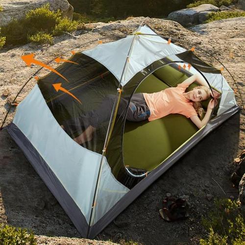해외 무료배송 Hewolf 야외 캠핑 텐트 더블 레이어 초경량 2 인용 텐트 사계절 방수 통기성 겨울 텐트 캠핑 하이킹