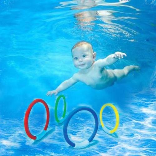해외 무료배송 수영장 다이빙 서클 플라스틱 수중 어린이를위한 휴대용 게임 반지 부모-자식 선물 어린이 여름 던지기 장난감