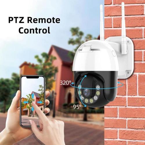 해외 무료배송3MP PTZ WIFI IP 카메라 야외 4 배 디지털 줌 밤 풀 컬러 무선 H.265 P2P 보안 CCTV 카메라 양방향 스피커 오디오