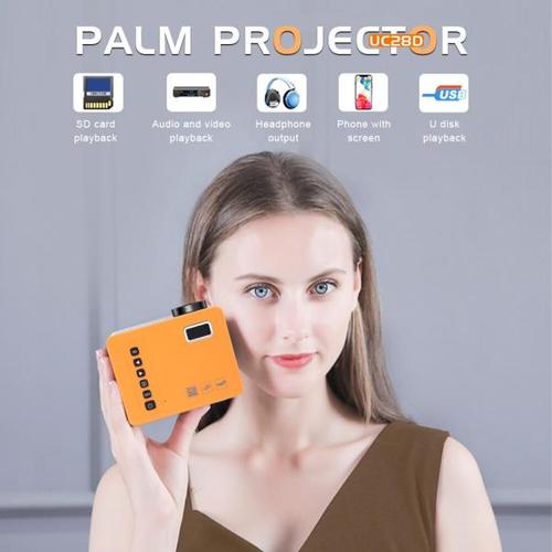 해외 무료배송 업데이트 미니 휴대용 UC28D 프로젝터 500LM 홈 시어터 시네마 멀티미디어 LED 비디오 프로젝터 지원 USB TF 카드 AV IR 5V 2A