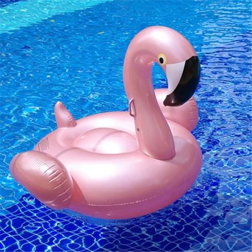 해외 무료배송 150 CM 풍선 플라밍고 풀 플로트 핑크 라이드-온 수영 서클 링 성인 어린이 워터 파티