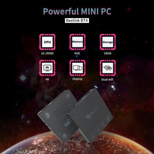 해외 무료배송 새로운 Beelink BT4 미니 PC 인텔 아톰 X5-Z8500 Windows10 4G 64G 듀얼 와이파이 BT4.0 1000Mbps LAN USB3.0 지원 4