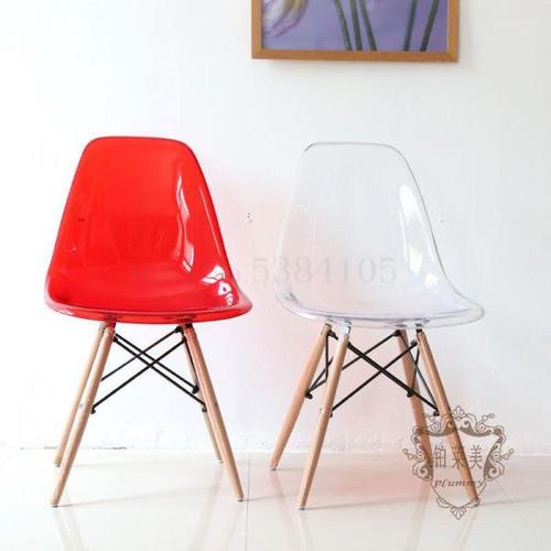 해외 무료배송 투명한 의자 현대 미니멀리스트 플라스틱 의자 크리스탈 식탁 및 의자 크리 에이 티브 협상 의자 북유럽 스타일의 의자