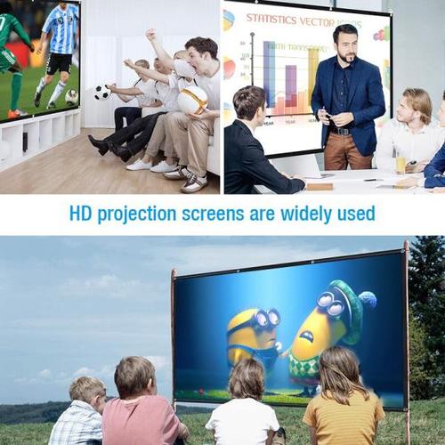 해외 무료배송 프로젝터 간단한 커튼 안티 라이트 스크린 60 72 84 100 120 인치 홈 야외 사무실 휴대용 3d HD 프로젝터 스크린