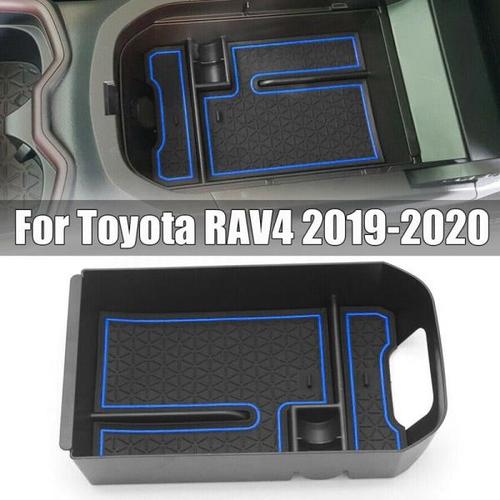 해외 무료배송도요타 RAV4 2019 2020 자동차 센터 콘솔 팔걸이 스토리지 박스 트레이 주최자 안티-슬립 매트