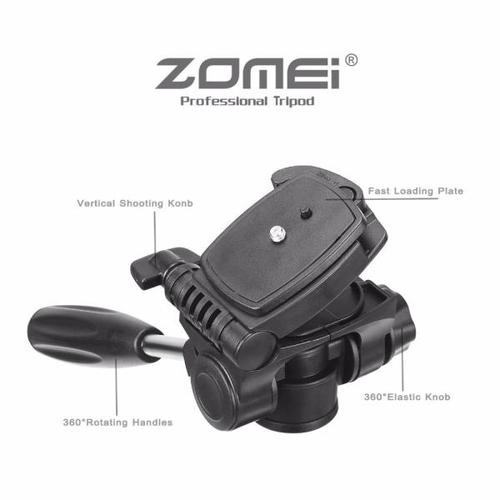 해외 무료배송 새로운 Zomei 삼각대 Z666 전문 휴대용 여행 알루미늄 카메라 삼각대 액세서리 캐논 Dslr 카메라에 대한 팬 헤드와 스탠드