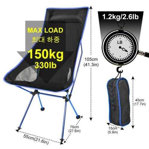 해외 무료배송야외 캠핑 초경량 접이식 의자 여행용 의자 낚시 바베큐 하이킹 강력한 고하 중 150kg 비치 옥스포드 헝겊 낚시 의자