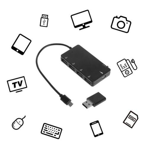 해외 무료배송 프리미엄 4 포트 마이크로 USB OTG 허브 전원 충전 어댑터 케이블 Windows 태블릿 안 드 로이드 스마트 폰 PC ce에 대 한 고속 분배기