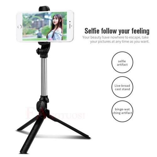 해외 무료배송 FANGTUOSI 3 1 무선 블루투스 Selfie 스틱 Foldable Monopod 미니 삼각대 Selfie 스틱 셔터 원격 제어