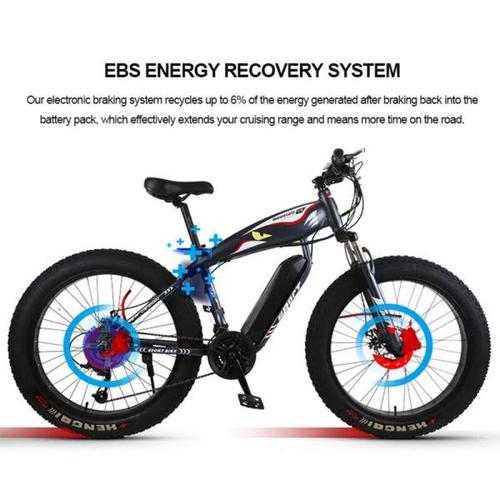해외 무료배송 사용자 정의 26 인치 전기 스노우 비치 자전거 48V1500w 모터 운동 에너지 복구 전기 산 ebike TFT LCD 지방 ebike
