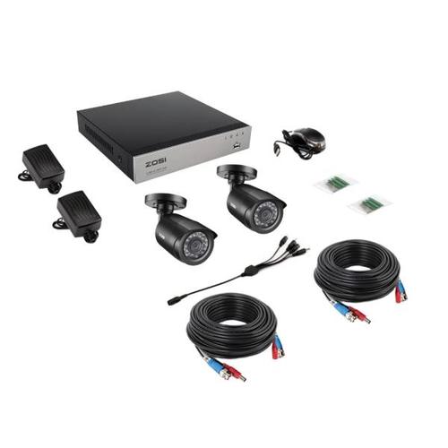 해외 무료배송ZOSI 4CH/8CH DVR CCTV 시스템 2CH 2PCS 2.0 MP IR 야외 보안 카메라 1080N HDMI CCTV DVR 비디오 감시 키트