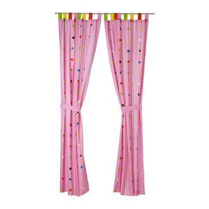 [오빠랑이케아가자] FESTLIG 커튼+장식띠, 핑크(120x250 cm)/702.423.45