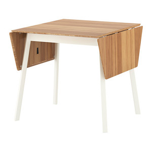 [오빠랑이케아가자] IKEA PS 2012 드롭리프테이블, 대나무, 화이트(74/106/138x80 cm)/002.068.07