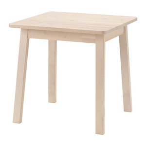 [오빠랑이케아가자] NORRÅKER 테이블, 화이트 자작나무(74x74 cm)/002.753.39