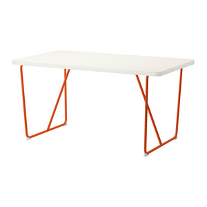 [오빠랑이케아가자] RYDEBACK 테이블, 화이트 오렌지, 화이트 바카뤼드 오렌지(150x78 cm)/491.406.93