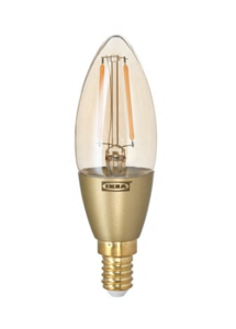 ROLLSBO 롤스보 LED전구 E14 200루멘 밝기조절 샹들리에 브라운투명유리 404.082.81