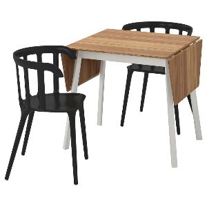 [오빠랑] 이케아 IKEA PS 2012 / IKEA PS 2012 테이블+의자2 블랙 099.320.64