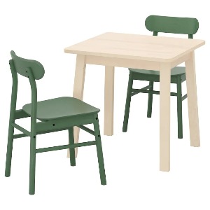 [오빠랑] 이케아 NORRAKER 노로케르 / RONNINGE 뢴닝에 테이블+의자2 그린 992.972.57