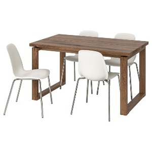 [오빠랑] 이케아 MORBYLANGA 뫼르뷜롱아 LEIFARNE 레이파르네 테이블 의자4 140x85 cm 892.770.47