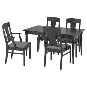 [오빠랑] 이케아 INGATORP / INGATORP 테이블+의자4 블랙 155 cm 892.407.80