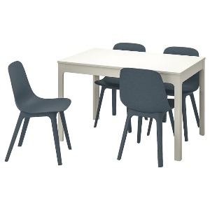 [오빠랑] 이케아 EKEDALEN 에케달렌 / ODGER 테이블+의자4 블루 120/180 cm 392.213.45