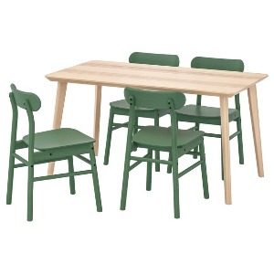 [오빠랑] 이케아 LISABO 리사보 / RONNINGE 뢴닝에 테이블+의자4 그린 140x78 cm 892.971.25