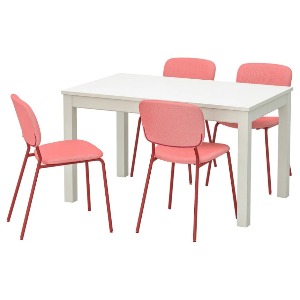 [오빠랑] 이케아 LANEBERG 라네베리 / KARLJAN 칼리안 테이블+의자4 130/190x80 cm  693.047.87