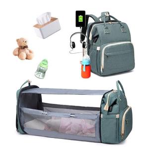 해외 무료배송 업그레이드 된 버전 기저귀 가방 USB 접이식 들어 갔어 아기 침대 어린이 침대 절연 간호 유모차 가방 출산 여행 배낭