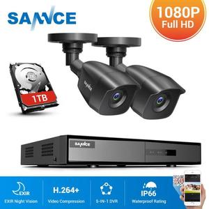 해외 무료배송SANNCE HD 4CH CCTV 시스템 1080N HDMI DVR 2PCS 1080P CCTV IR 야외 비디오 감시 보안 카메라 4ch DVR 키트