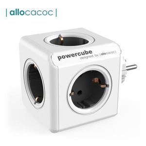 해외 무료배송 Allocacoc 전원 스트립 EU 플러그 벽 USB 소켓 어댑터 PowerCube 4 스마트 콘센트 홈 오피스에 대 한 전기 250V 3680W 확장