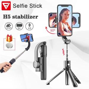 해외 무료배송 FIJ Gimbal stabilizer 무선 블루투스 Selfie 스틱 Foldable 미니 삼각대 확장 가능한 Monopod 전화 원격 제어