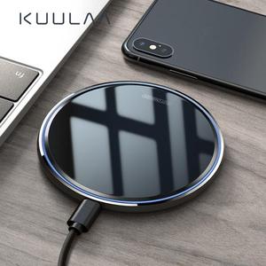 해외 무료배송 KUULAA 10W Qi 무선 충전기 아이폰 X/XS 최대 XR 8 플러스 미러 무선 충전 패드 삼성 S9 S10 + 참고 9 8