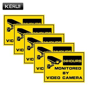 해외 무료배송KERUI 5 조각 감시 경고 스티커 모니터링 보안 경고 레이블 IP 카메라 가짜 카메라 CCTV 경고 스티커