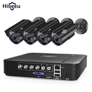 해외 무료배송Hiseeu CCTV 카메라 시스템 4CH 720P/1080P AHD 보안 카메라 DVR 키트 CCTV 방수 야외 홈 비디오 감시 시스템 HDD