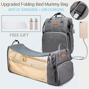 해외 무료배송 플럭스 아기 기저귀 가방 유모차 기저귀 가방 출산 가방 대용량 다기능 엄마 가방 양산 및 유아용 침대