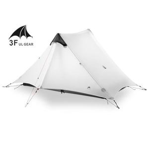 해외 무료배송 Lanshan 2 3f ul 기어 2 인 1 인 야외 초경량 캠핑 텐트 3 시즌 4 시즌 전문 15d silnylon rodless tent