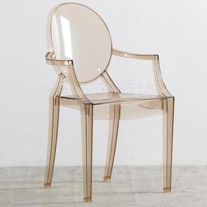 해외 무료배송 북유럽 유령 의자 안락 의자 간단한 식사 의자 크리스탈 의자 아크릴 플라스틱 의자 그물 빨간색 투명 악마 의자