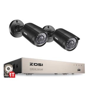 해외 무료배송ZOSI 4CH/8CH DVR CCTV 시스템 2CH 2PCS 2.0 MP IR 야외 보안 카메라 1080N HDMI CCTV DVR 비디오 감시 키트