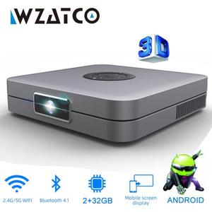 해외 무료배송 WZATCO D1 DLP 3D 프로젝터 300 인치 홈 시네마 지원 풀 HD 1920x1080P,32GB 안드로이드 5G WIFI AC3 비디오 비머 미니 프로젝터