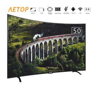 해외 무료배송 무료 배송-신제품 50 인치 스마트 tv led 4k hd 텔레비전 tv 곡선 스크린 DVB-S2/T2